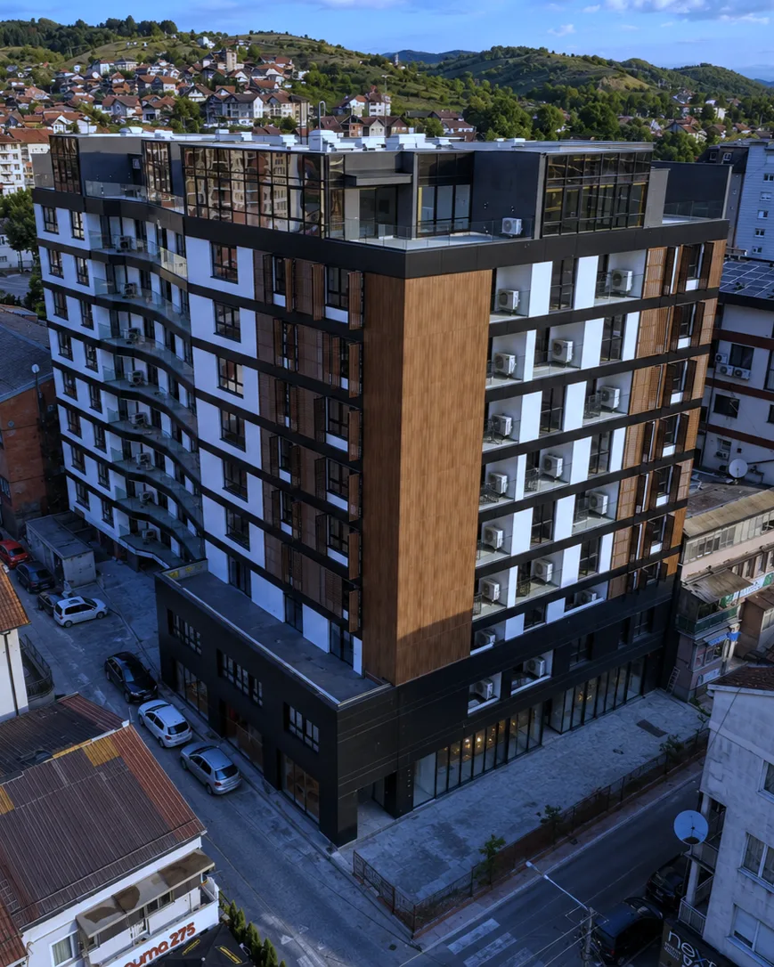 Completed apart hotel building
