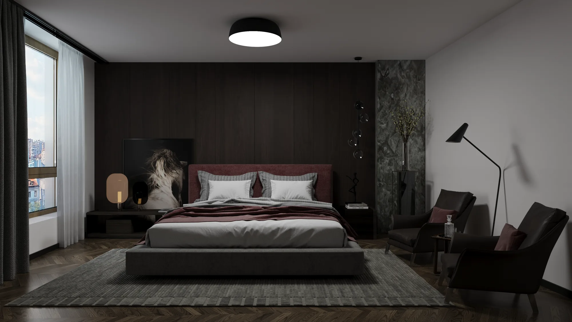 Apartment master bedroom
