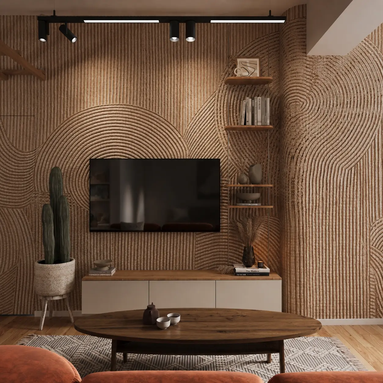 Rendered television wall in Heritage 1930